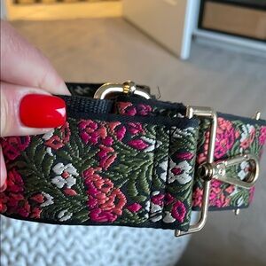 Floral Patterned Strap with Silver Hardware